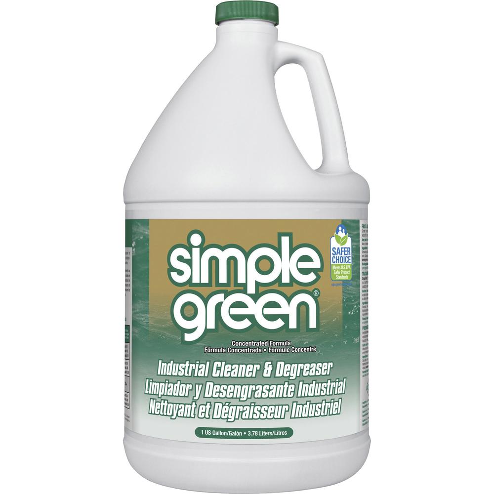 Simple Green Industrial Cleaner/Degreaser - For Pan, Floor, Wall, Pot, Window, Sink, Drain, Tool, Washable Surface, Laundry - Concentrate - 128 fl oz (4 quart) - Original Scent - 6 / Carton - Deodoriz