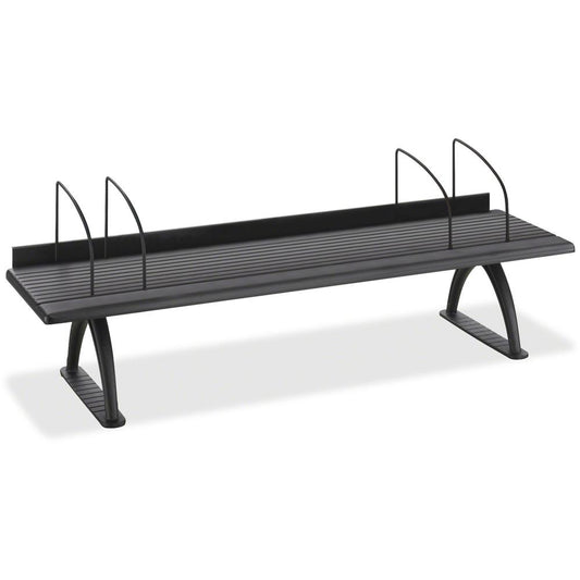 Safco Retainer Lip Desk Riser - 8.3" Height x 42" Width x 12.3" Depth - Swivel - Black - Melamine - 1 Each