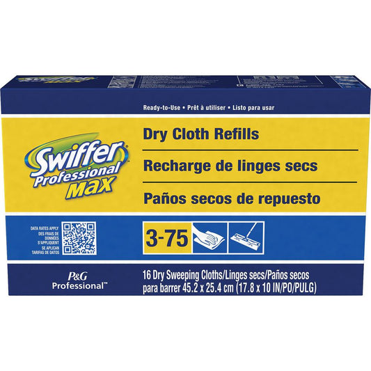 Swiffer Max Dry Cloth Refills - 17.9" Width x 10" Depth - Cloth - White - 16 / Box