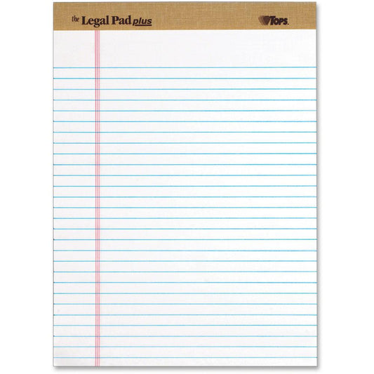 Tops The Legal Pad 71533 Notepad - 50 Sheets - Letter - 8 1/2" x 11" - White Paper - Perforated - 1 Dozen