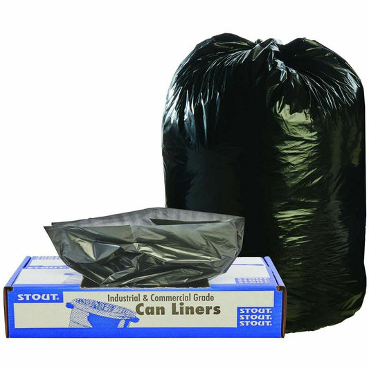 Stout Recycled Content Trash Bags - 45 gal/75 lb Capacity - 40" Width x 48" Length - 1.50 mil (38 Micron) Thickness - Brown - 100/Carton - Office, Industry, Home