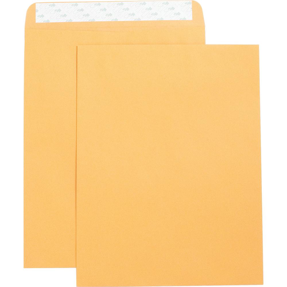 Business Source Self Adhesive Kraft Catalog Envelopes - Catalog - 10" Width x 13" Length - 28 lb - Self-sealing - Kraft - 250 / Box - Brown Kraft