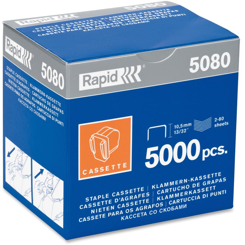 Rapid 5080e Staple Cartridge - Holds 90 Sheet(s) - Silver5000 / Box