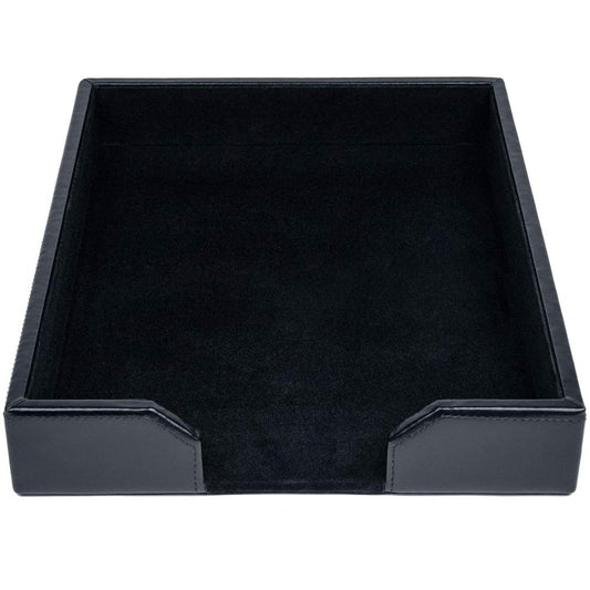 Dacasso Bonded Leather Letter Tray - 2" Height x 10.3" Width13.5" Length%Desktop - Black - Leather - 1 Each