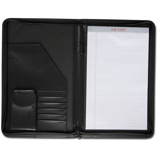 Dacasso Deluxe Legal Portfolio - 8 1/2" x 14" - Black - 1 Each