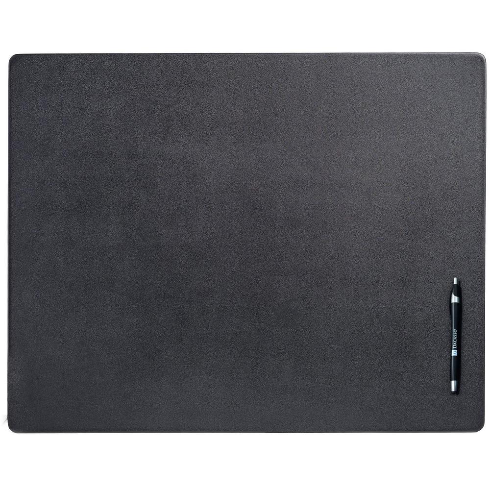 Dacasso Leather Desk Mat - Rectangular - 24" Width x 19" Depth - Felt - Top Grain Leather - Black