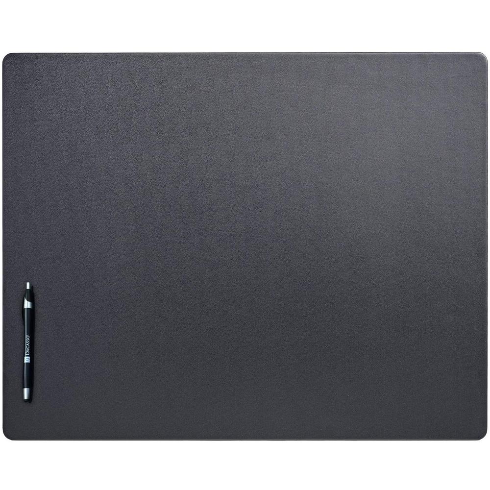 Dacasso Leatherette Desk Mat - Rectangular - 24" Width x 19" Depth - Felt - Leatherette - Black