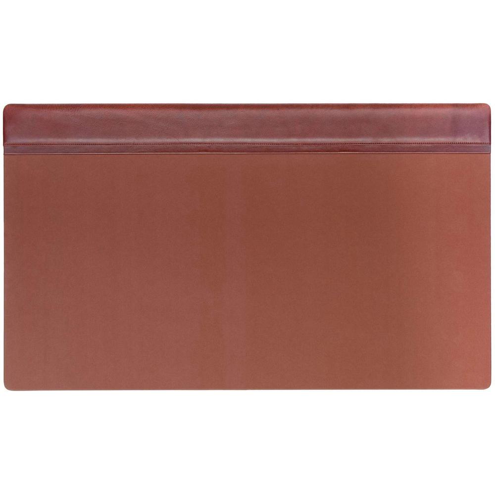 Dacasso Leather Top-Rail Desk Pad - Rectangular - 34" Width x 20" Depth - Felt Brown Backing - Top Grain Leather - Mocha