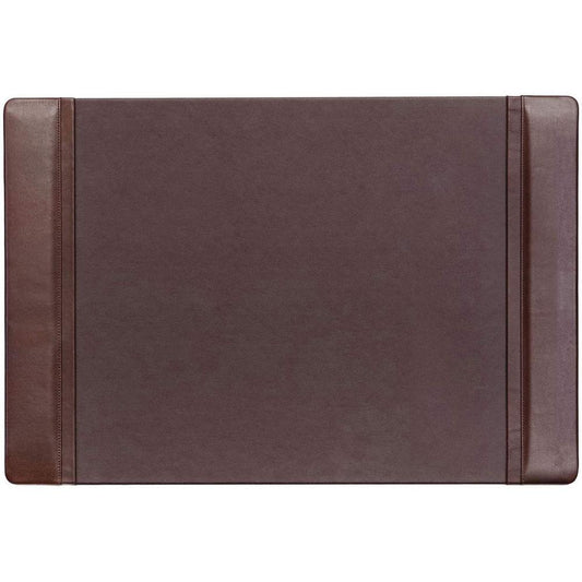 Dacasso Leather Side-Rail Desk Pad - Rectangular - 25.5" Width x 17.25000" Depth - Felt Brown Backing - Top Grain Leather - Chocolate Brown