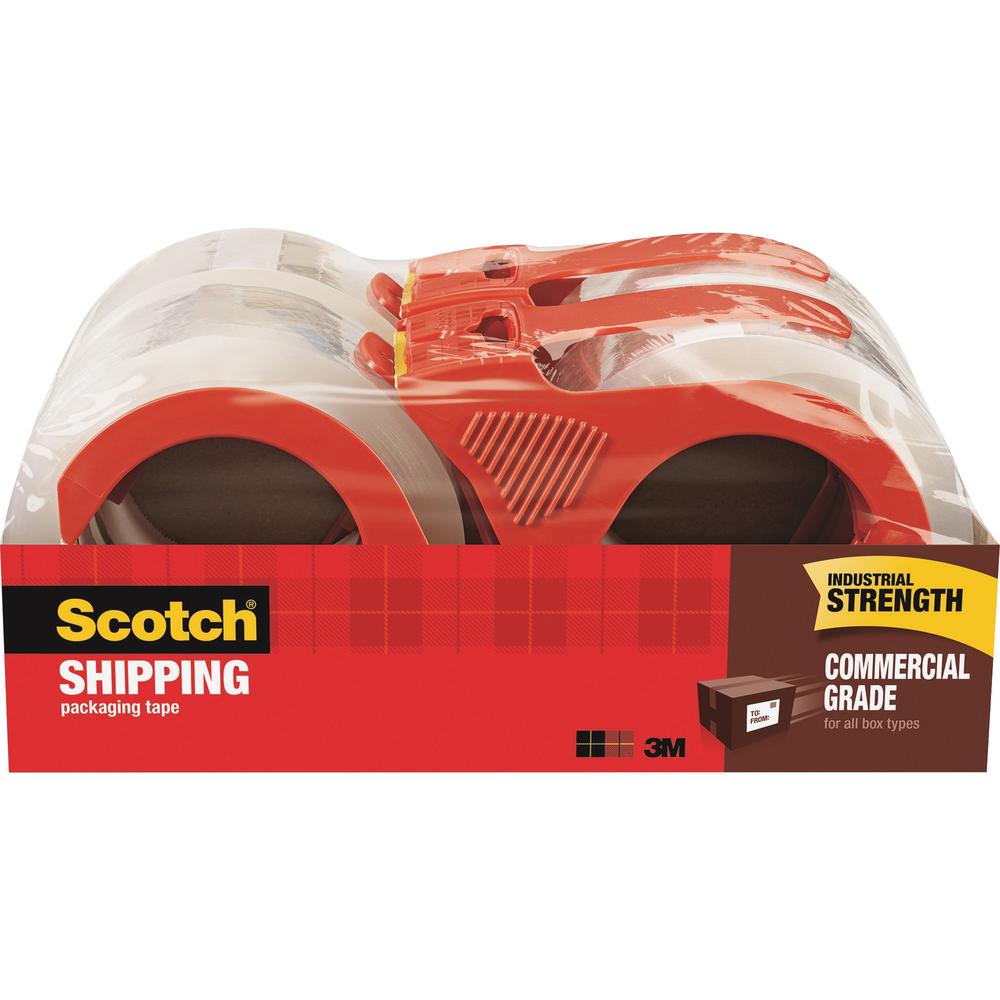 Scotch Commercial-Grade Shipping/Packaging Tape - 54.60 yd Length x 1.88" Width - 3.1 mil Thickness - 3" Core - Synthetic Rubber Resin - Rubber Resin Backing - Dispenser Included - For Shipping, Packi