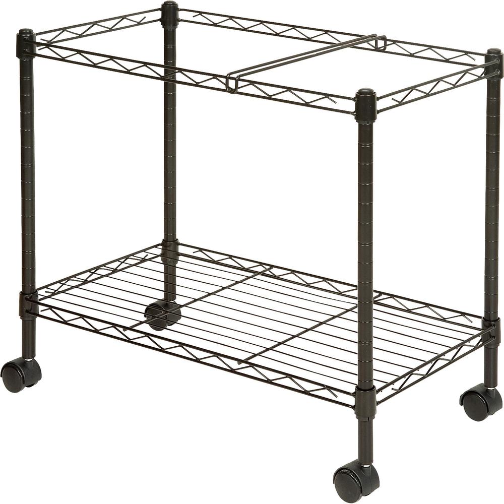 Lorell Mobile File Cart - 4 Casters - Steel - x 12.9" Width x 25.8" Depth x 20.5" Height - Black - 1 Each