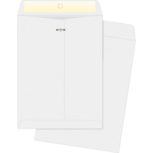 Business Source Double-prong Clasp Envelopes - Clasp - #97 - 10" Width x 13" Length - 28 lb - Clasp - Wove - 100 / Box - White