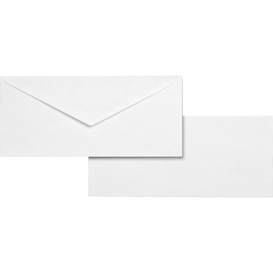 Business Source No. 10 White Wove V-Flap Business Envelopes - Business - #10 - 9 1/2" Width x 4 1/8" Length - 24 lb - Gummed - Wove - 500 / Box - White