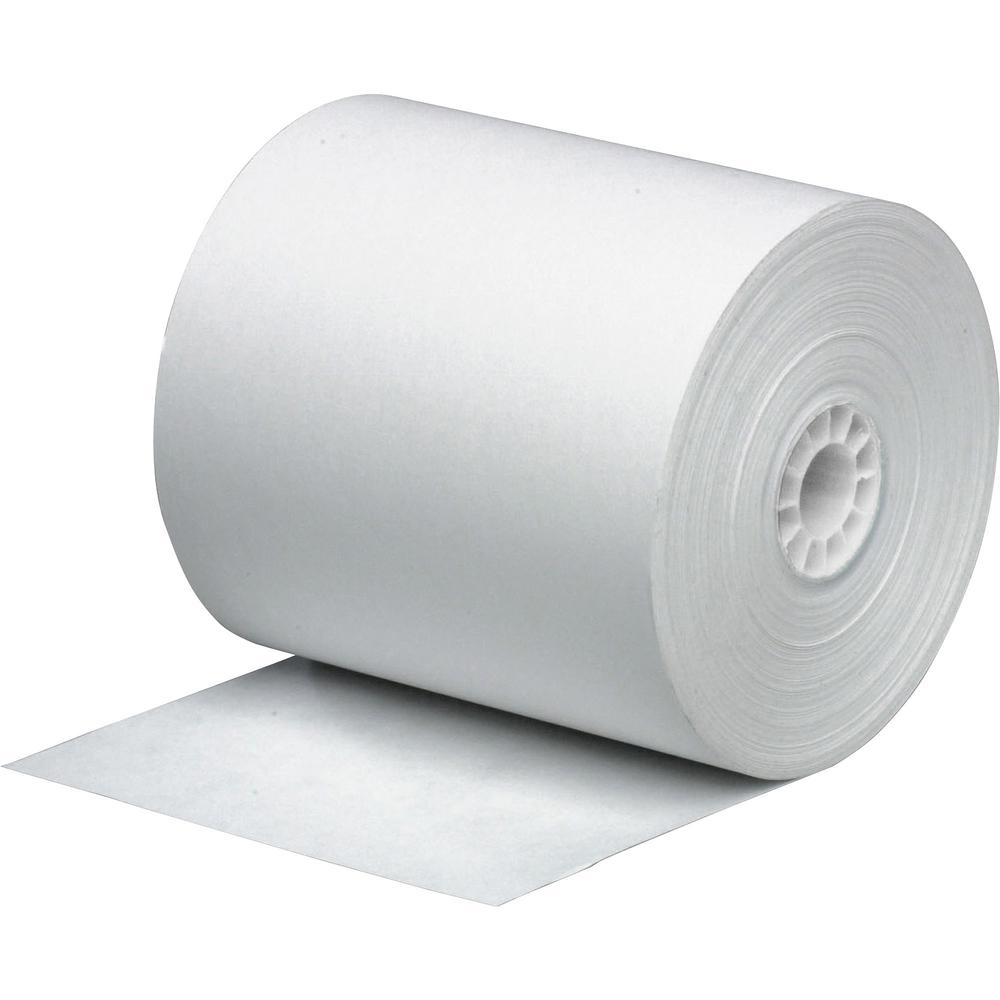 Business Source 1-Ply Pack Adding Machine Rolls - 3" x 165 ft - 12 / Pack - SFI - Lint-free - White