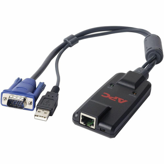 APC by Schneider Electric KVM 2G, Server Module, USB - KVM Cable for Keyboard/Mouse, Monitor, KVM Switch - First End: 1 x 15-pin HD-15 - Male, 1 x USB Type A - Male - Second End: 1 x RJ-45 Network - F