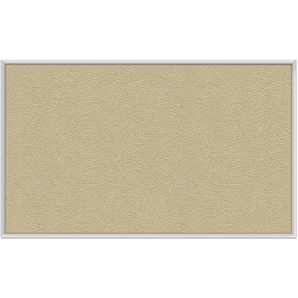 Ghent Vinyl Bulletin Board with Aluminum Frame - 48" Height x 96" Width - Caramel Vinyl, Fabric, Fiberboard Surface - Washable, Durable - Satin Aluminum Frame - 1 Each