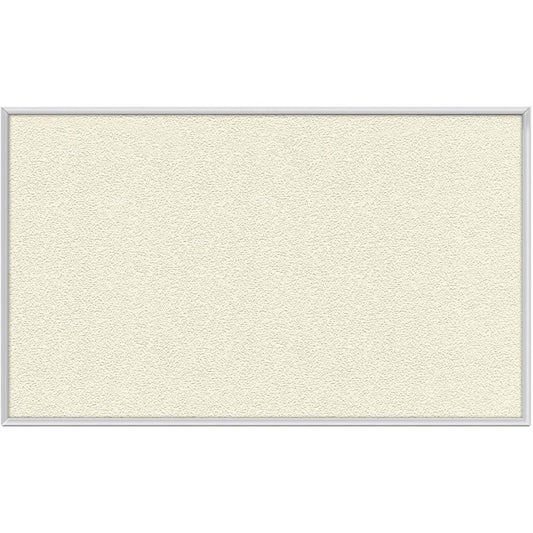 Ghent Vinyl Bulletin Board with Aluminum Frame - 48" Height x 12 ft Width - Ivory Vinyl Surface - Durable, Laminated, Textured Surface, Washable, Customizable - Satin Anodized Aluminum Frame - 1 Each