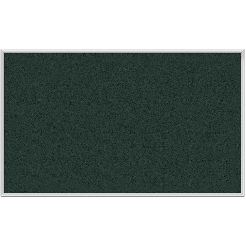 Ghent Vinyl Bulletin Board with Aluminum Frame - 48" Height x 96" Width - Ebony Vinyl, Fabric Surface - Durable, Laminated, Textured Surface, Washable, Customizable - Satin Anodized Aluminum Frame - 1