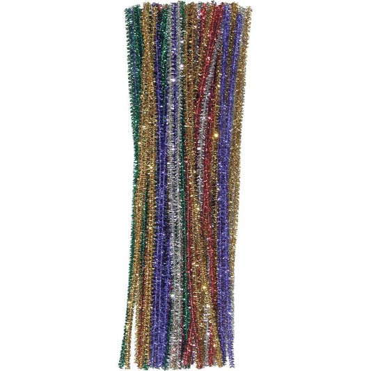 Creativity Street Jumbo Sparkly Stem Pipe Cleaners - Craft Project, Classroom x 236.2 milThickness - 1000 / Box - Assorted - Polyester