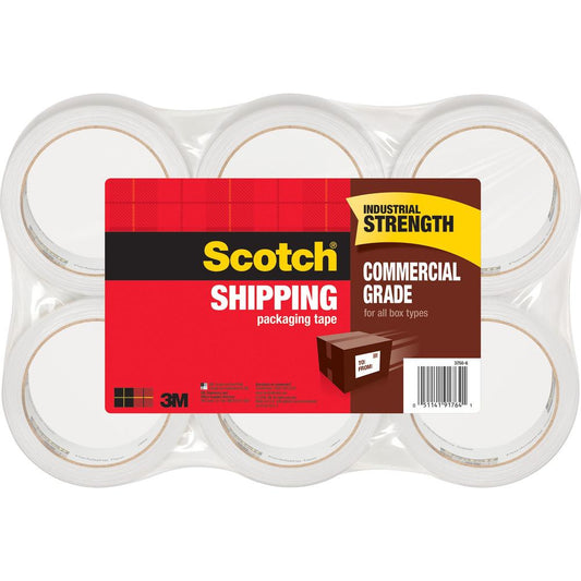 Scotch Commercial-Grade Shipping/Packaging Tape - 54.60 yd Length x 1.88" Width - 3.1 mil Thickness - 3" Core - Synthetic Rubber Resin - 2 mil - Polypropylene Backing - Moisture Resistant, Split Resis