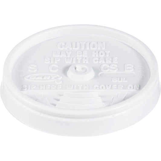 Dart Sip Thru Lid - Dome - 10 / Carton - 100 Per Pack - White