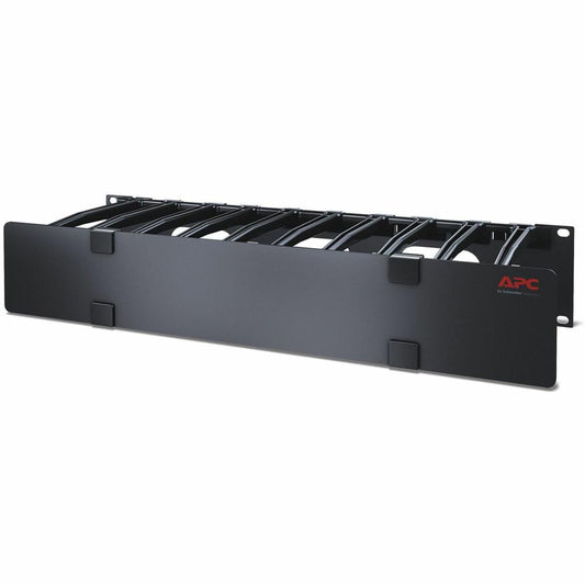 APC by Schneider Electric Horizontal Cable Manager - Cable Manager - Black - 1U Rack Height - TAA Compliant