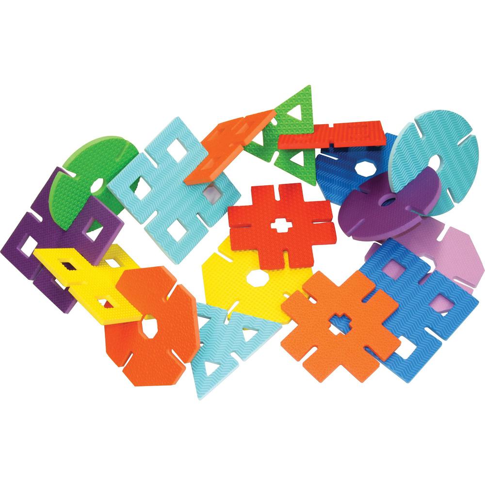 Creativity Street Wonderfoam Giant Design Shapes - Learning Theme/Subject - 40 x Shape Shape - 4" Height x 7" Width - Assorted - Foam - 40 / Set