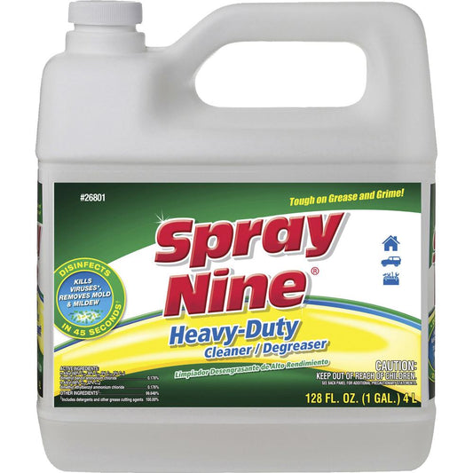 Spray Nine Heavy-Duty Cleaner/Degreaser w/Disinfectant - For Refrigerator, Breakroom, Restaurant - 128 fl oz (4 quart) - 1 Each - Disinfectant - Clear