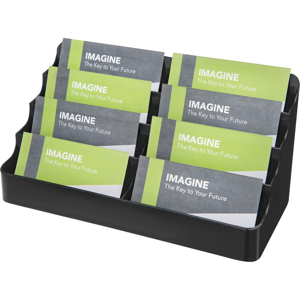 Deflecto Sustainable Office Business Card Holder - 3.9" x 7.9" x 3.6" x - Plastic - 1 Each - Black