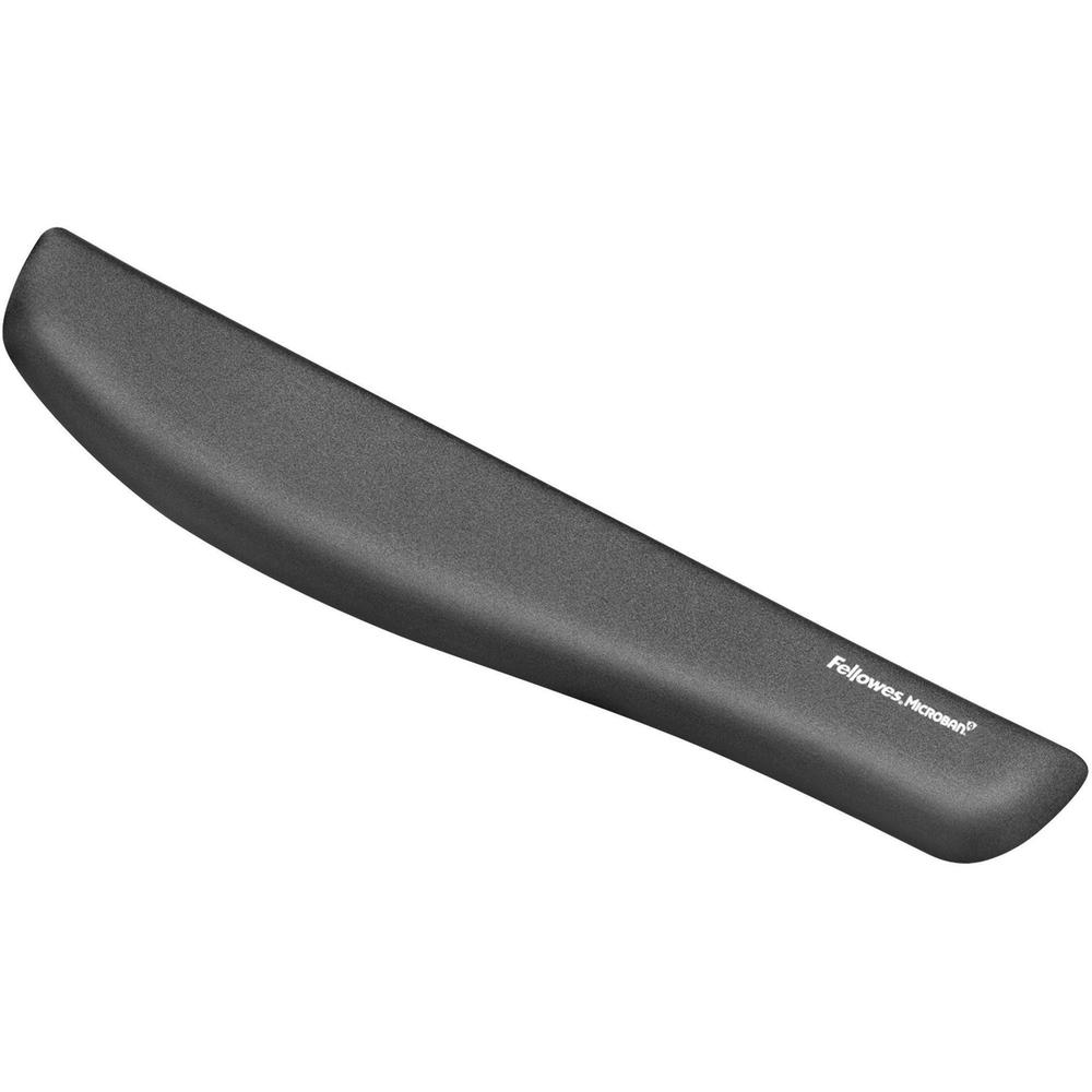 Fellowes PlushTouch&trade; Keyboard Wrist Rest with Microban&reg; - Graphite - 1" x 18.13" x 3.19" Dimension - Graphite - Polyurethane, Foam - Wear Resistant, Tear Resistant, Skid Proof - 1 Pack