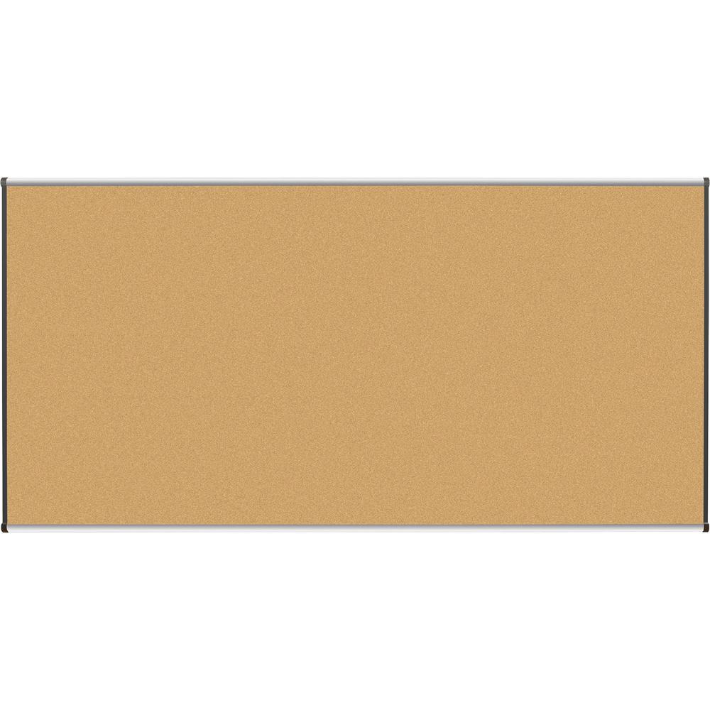 Lorell Satin-Finish Bulletin Board - 96" Height x 48" Width - Natural Cork Surface - Durable, Self-healing - Silver Anodized Aluminum Frame - 1 Each