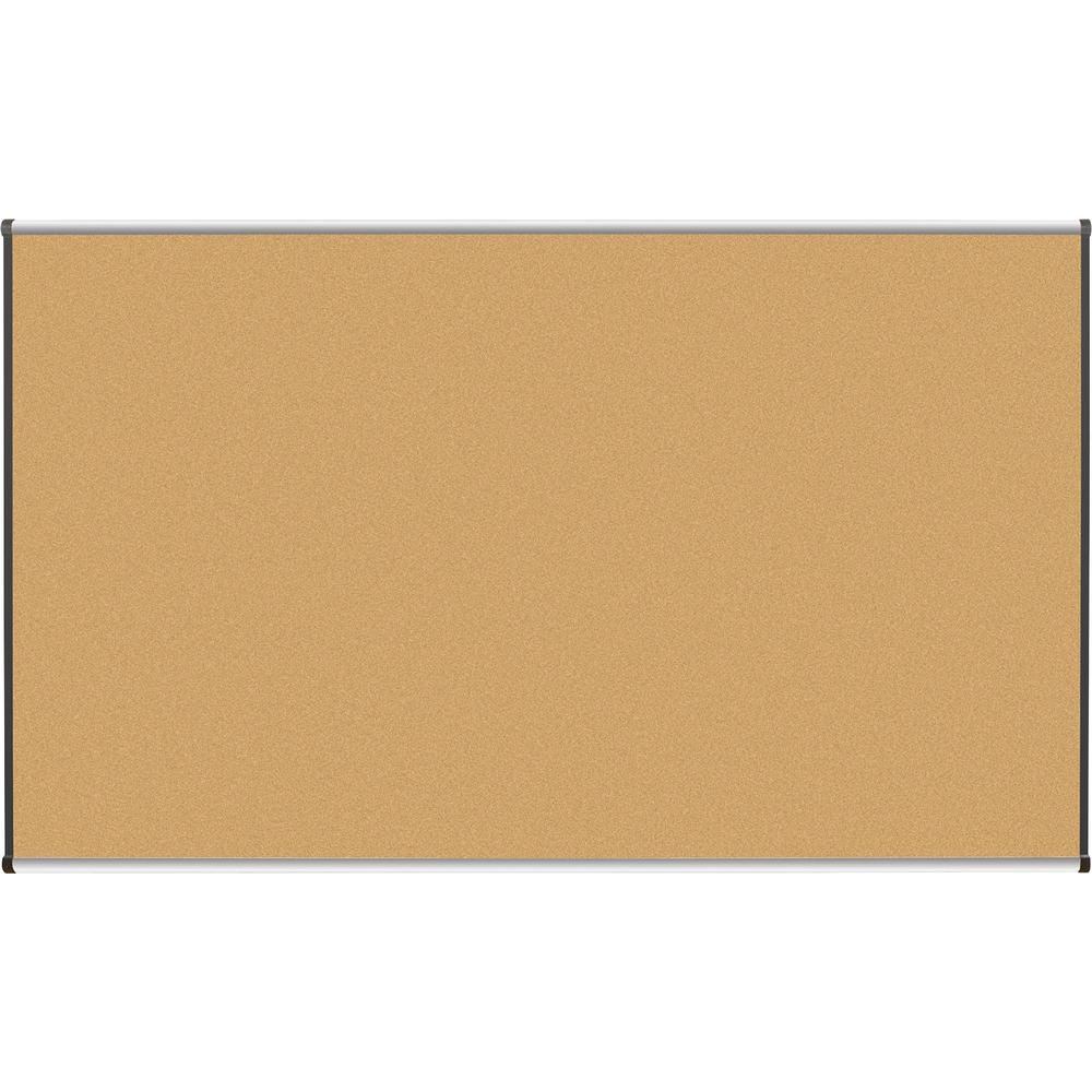 Lorell Satin-Finish Bulletin Board - 72" Height x 48" Width - Natural Cork Surface - Durable, Self-healing - Silver Anodized Aluminum Frame - 1 Each