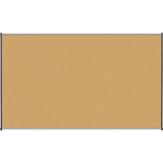 Lorell Satin-Finish Bulletin Board - 72" Height x 48" Width - Natural Cork Surface - Durable, Self-healing - Silver Anodized Aluminum Frame - 1 Each