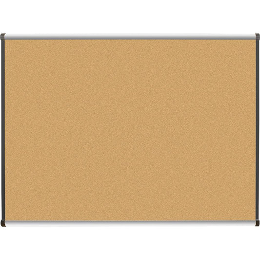 Lorell Satin-Finish Bulletin Board - 48" Height x 36" Width - Natural Cork Surface - Durable, Self-healing - Silver Anodized Aluminum Frame - 1 Each