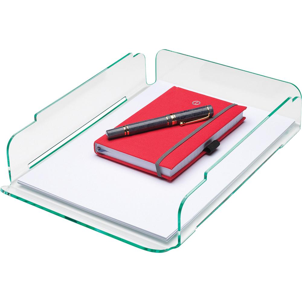 Lorell Single Stacking Letter Tray - Desktop - Durable, Lightweight, Non-skid, Stackable - Clear - Acrylic - 1 Each