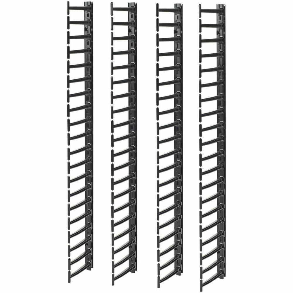 APC by Schneider Electric Vertical Cable Manager for NetShelter SX Networking Enclosures (Qty 4) - Cable Pass-through - Black - 1 - 42U Rack Height - TAA Compliant