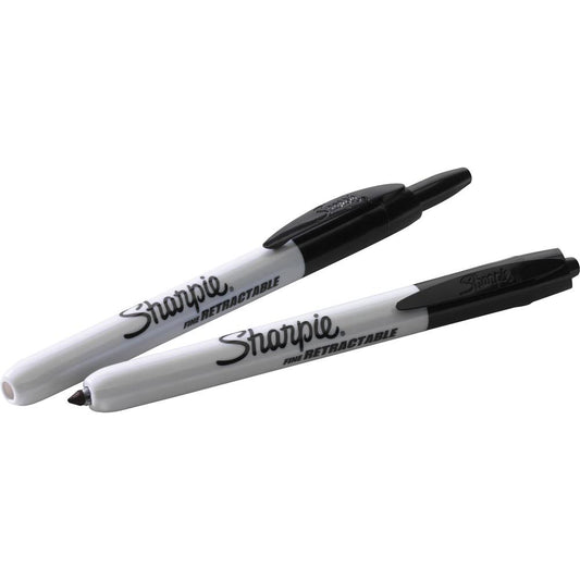 Sharpie Retractable Ultra Fine Point Permanent Marker - Ultra Fine Marker Point - Retractable - Black - 1 Dozen