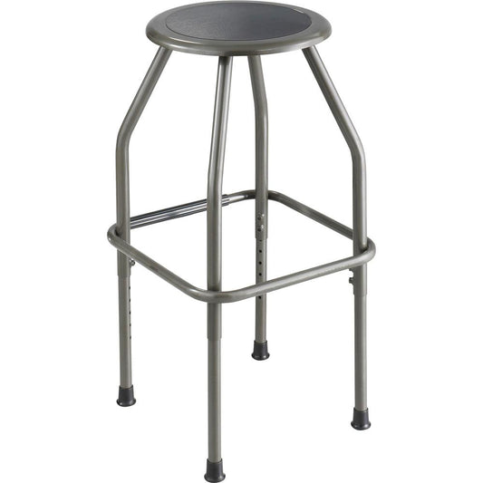 Safco Adjustable Height Diesel Stool Trolley - Polyurethane Seat - Powder Coated Steel Frame - Four-legged Base - Pewter - 1 Each