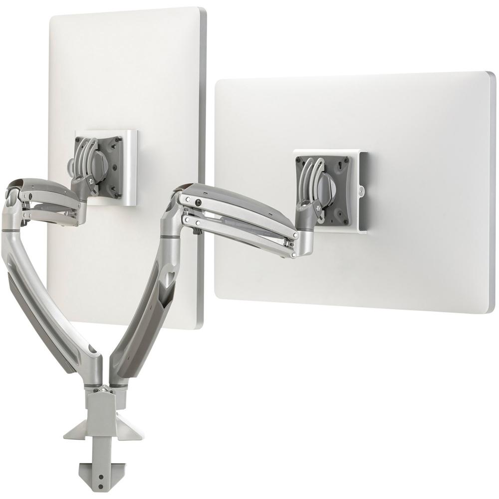 Chief Kontour Dynamic Dual Monitor Desk Mount - For Displays 10-30" - Silver - Height Adjustable - 2 Display(s) Supported - 10" to 30" Screen Support - 50 lb Load Capacity - 75 x 75, 100 x 100 - VESA