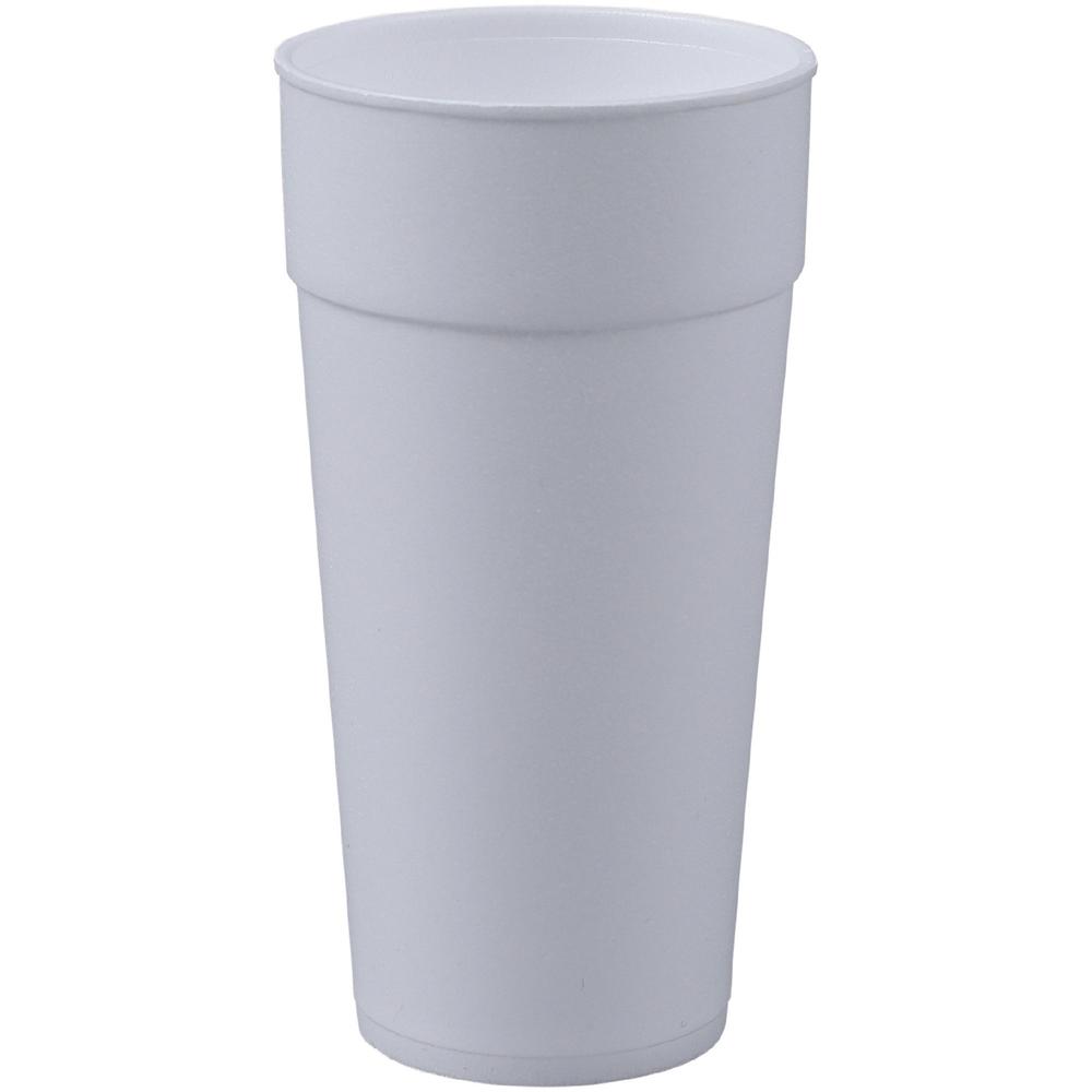 Genuine Joe 24 oz Foam Cups - 300 / Carton - White - Styrofoam - Hot Drink, Cold Drink