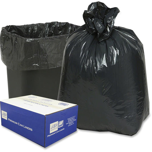 Berry Opaque Linear Low-Density Can Liners - Small Size - 16 gal Capacity - 24" Width x 33" Length - Low Density - Black - 500/Carton - Can