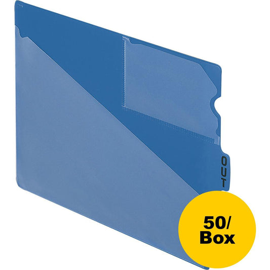 Pendaflex Poly End Tab Out Guides - 50 x Divider(s) - 9.5" Divider Width - Letter - 8.50" Width x 11" Length - Blue Polypropylene Divider - Durable, Pocket, Wear Resistant, Tear Resistant, Moisture Re