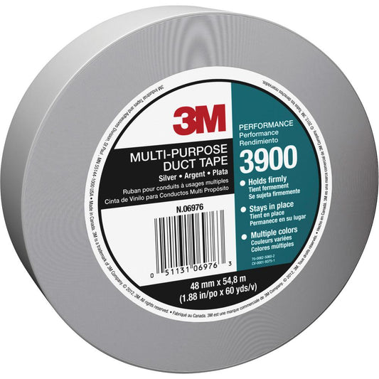 3M Multipurpose Utility-Grade Duct Tape - 60 yd Length x 1.88" Width - 7.6 mil Thickness - 3" Core - Polyethylene Coated Cloth Backing - Water Resistant, Humidity Resistant, Moisture Resistant - For M