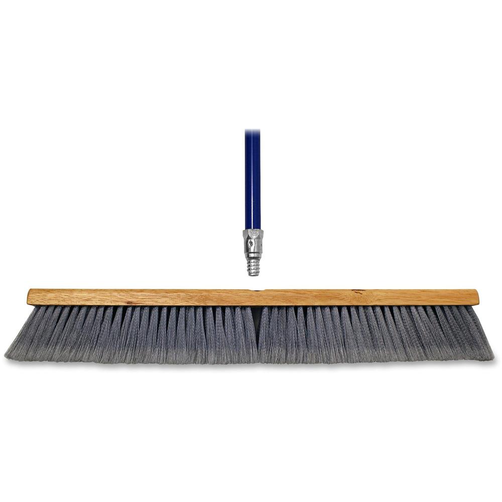 Genuine Joe Floor Sweep - 24" Handle Width - 60" Handle Length - Metal Handle - 1 Each - Gray