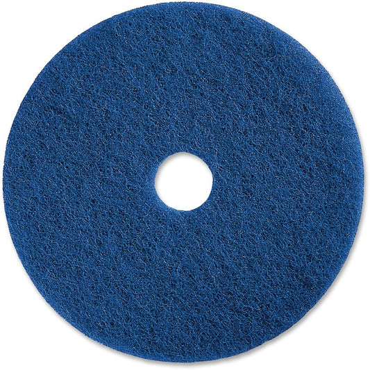 Genuine Joe Medium-duty Scrubbing Floor Pad - 20" Diameter - 5/Carton x 20" Diameter x 1" Thickness - Scrubbing, Floor - 175 rpm to 350 rpm Speed Supported - Medium Duty, Rotate, Abrasive, Scuff Mark