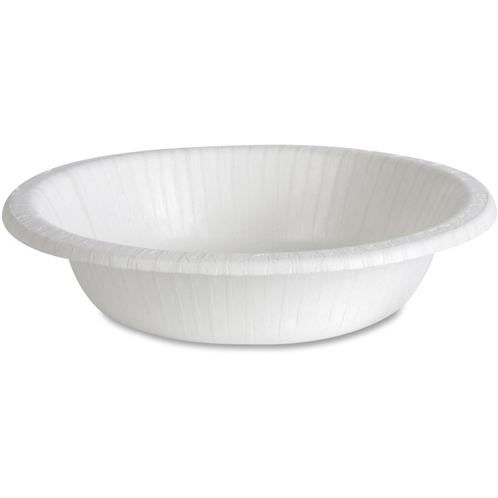 Dixie Basic&reg; 12 oz Lightweight Disposable Paper Bowls by GP Pro - 125 / Pack - Microwave Safe - White - Paper Body - 8 / Carton