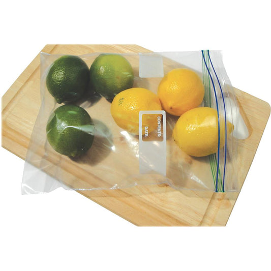 Heritage Reclosable Food/Utility Bags - 2 gal Capacity - 13" Width x 15.60" Length - 1.75 mil (44 Micron) Thickness - Low Density - Zipper, Seal, Snap Closure - Clear - Resin - 100/Carton - Food