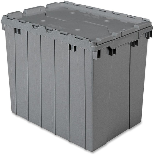 Akro-Mils Attached Lid Storage Container - Internal Dimensions: 16.88" Height - External Dimensions: 21.5" Length x 15" Width x 17" Height - 100 lb - 17 gal - Padlock, String/Button Tie Closure - Stac