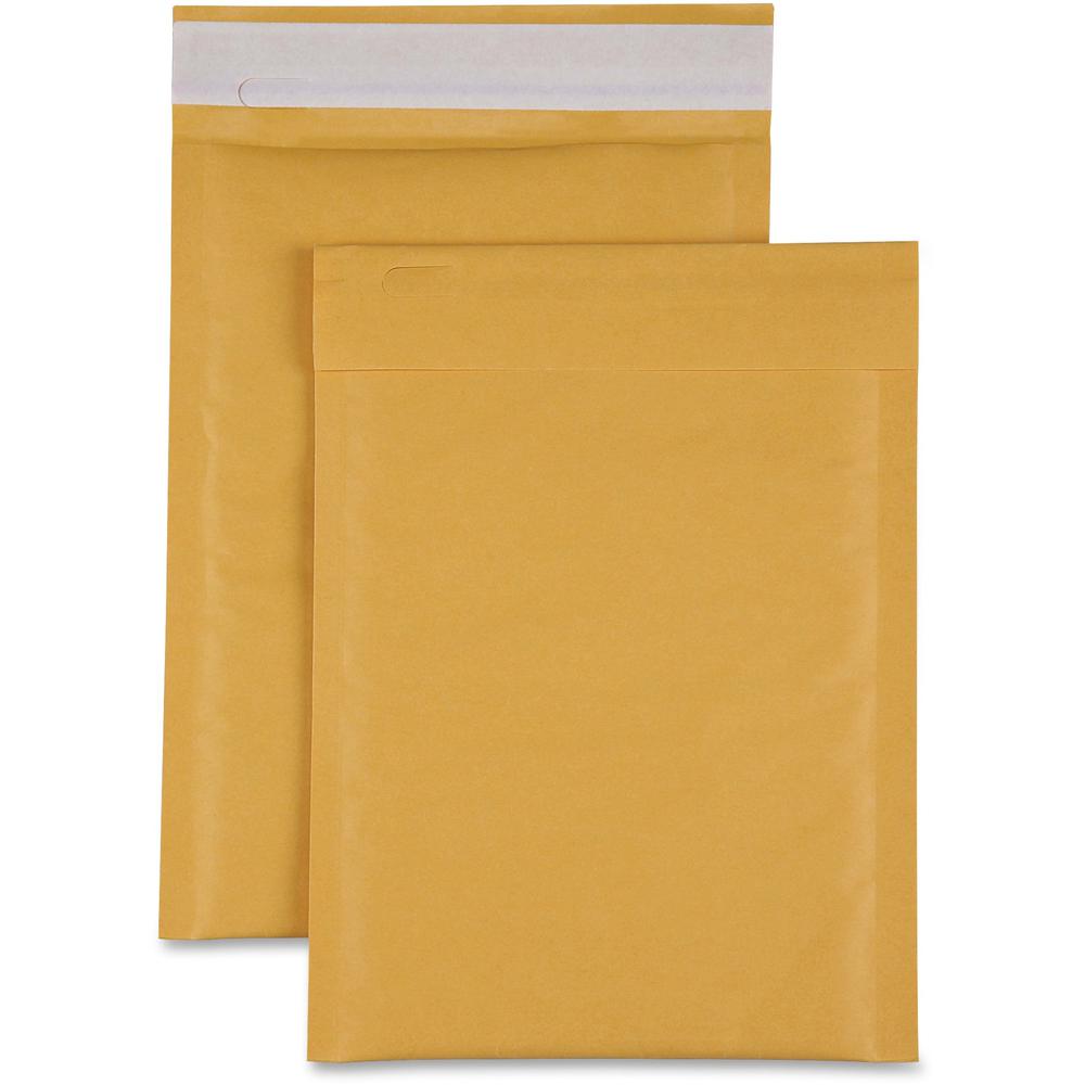 Sparco Size 1 Bubble Cushioned Mailers - Bubble - #1 - 7 1/2" Width x 12" Length - Self-sealing - Kraft - 100 / Carton - Kraft