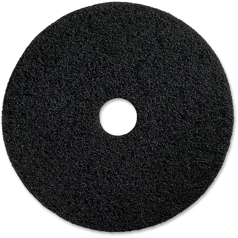 Genuine Joe Extreme Hi Pro Stripping Pad - 20" Diameter - 5/Carton x 20" Diameter x 1" Thickness - Resin, Fiber - Black